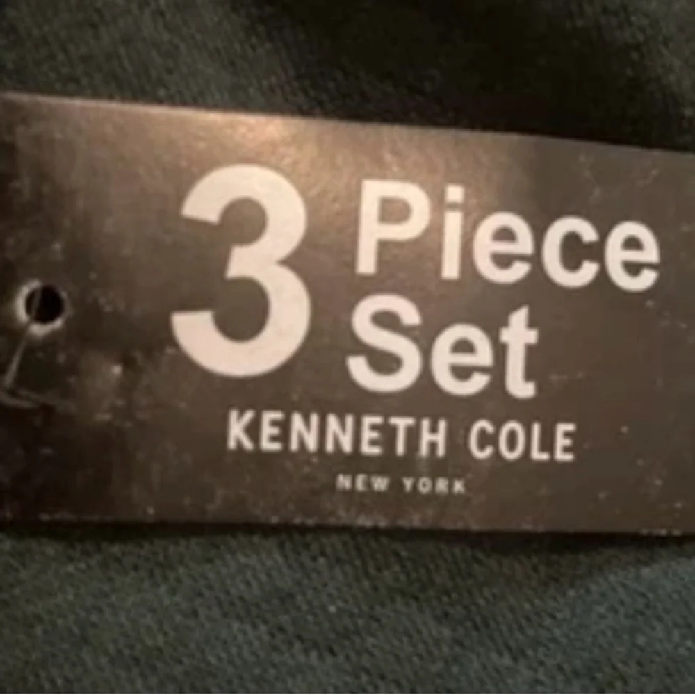 3pc Kenneth Cole NY Track Jacket Zip Up Waffle Style W/Joggers & T-Shirt Outfit